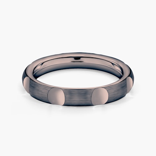 Obrączka partnerska Sign of Love®: czarne złoto, półokrągła, 3,5mm